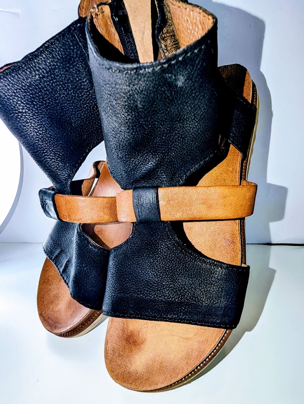 Miz Mooz Tamsyn Women's Ankle Strap Sandals Black Size 38EU, 7.5-8 US Woman's